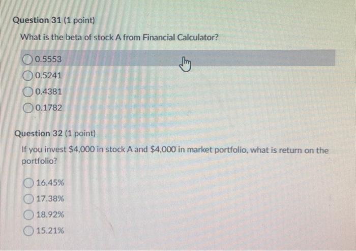 Solved Stock A & Stock B Use The Information Below To Answer | Chegg.com