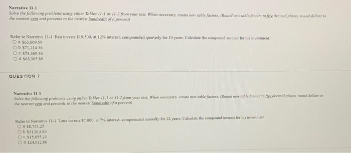 Solved Narrative 11-1 Solve the following problems using | Chegg.com