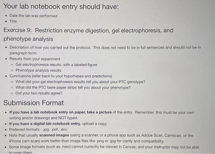 Solved Exercise 9: Restriction enzyme digestion, gel | Chegg.com