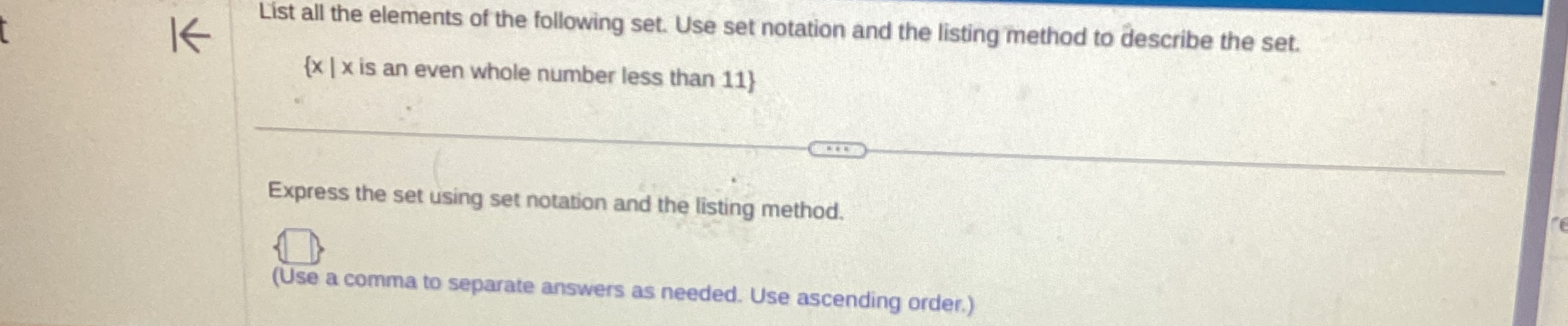 Solved List all the elements of the following set. Use set | Chegg.com