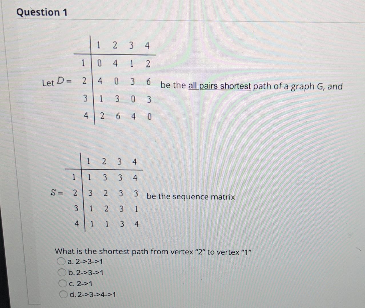 Solved Question 1 1 2 3 4 1 0 4 1 2 Let D = 2 2 4 0 3 6 be | Chegg.com