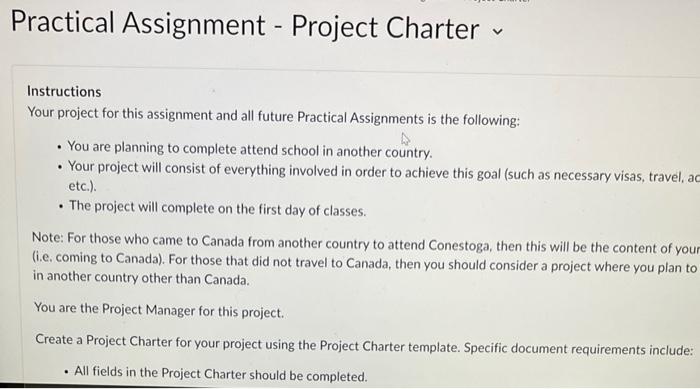 assignment of tasks in project charter