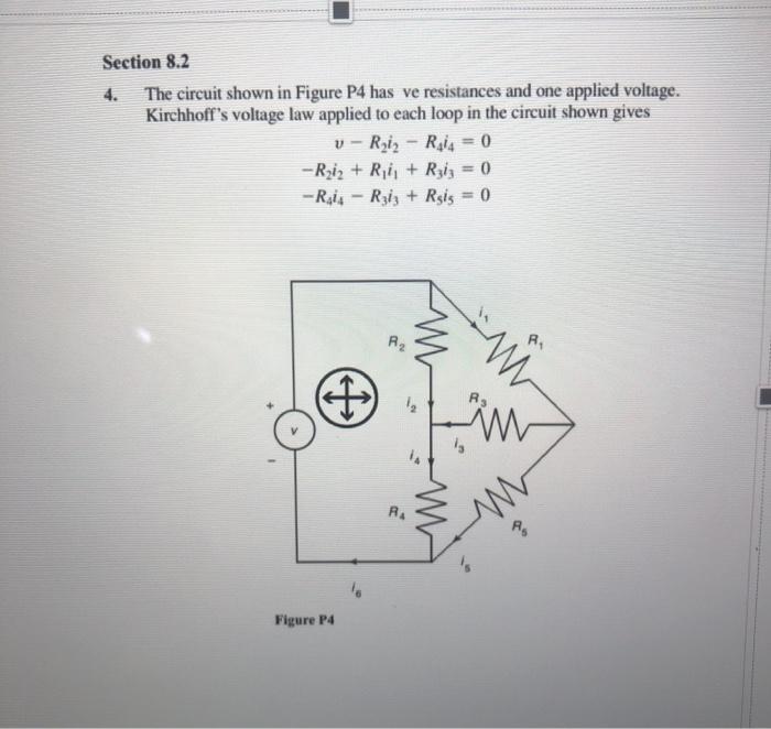 Solved Section 8.2 4. The circuit shown in Figure P4 has ve | Chegg.com