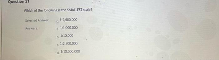 Solved Question 21 Which of the following is the SMALLEST | Chegg.com