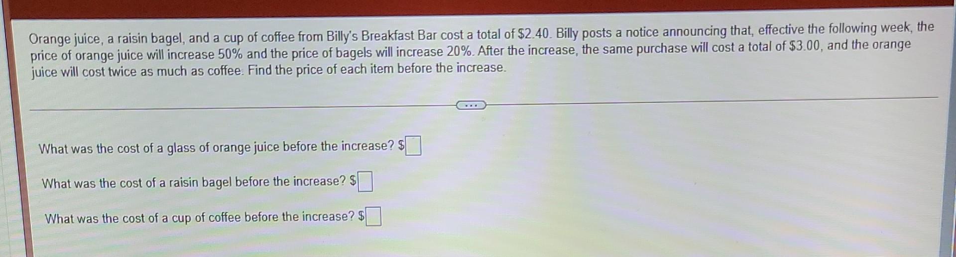 The Cost of a Cup of Coffee