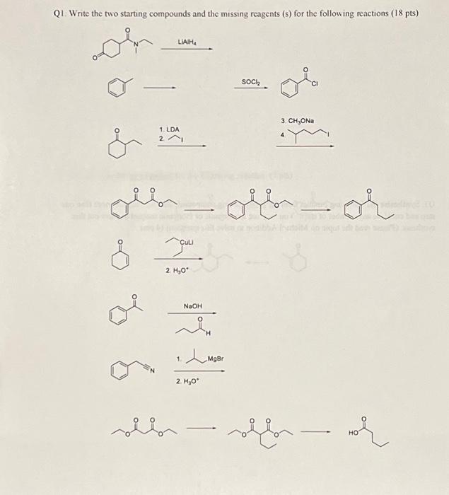 Solved Write the two starting compounds and the missing | Chegg.com