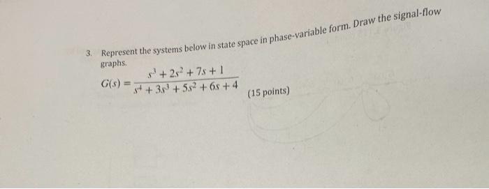Solved 3. Represent the systems below in state space in | Chegg.com