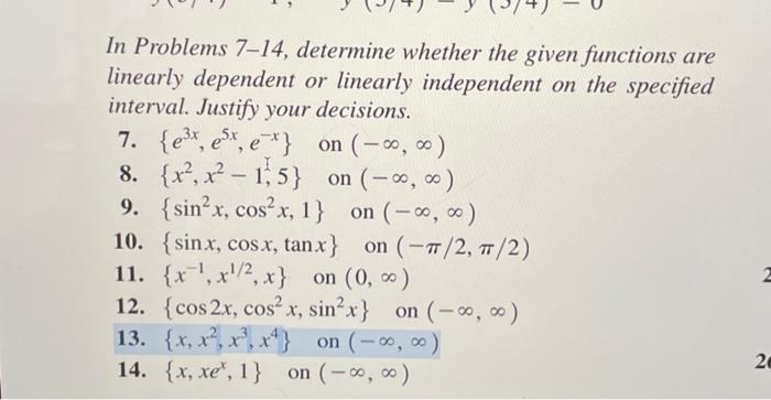 Solved In Problems 7-14, determine whether the given | Chegg.com