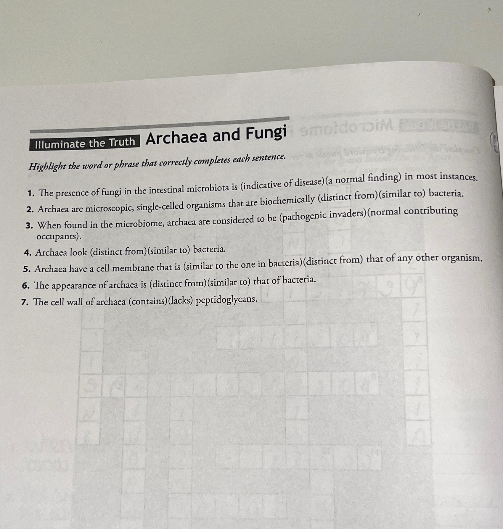 Solved Illuminate the Truth Archaea and FungiHighlight the