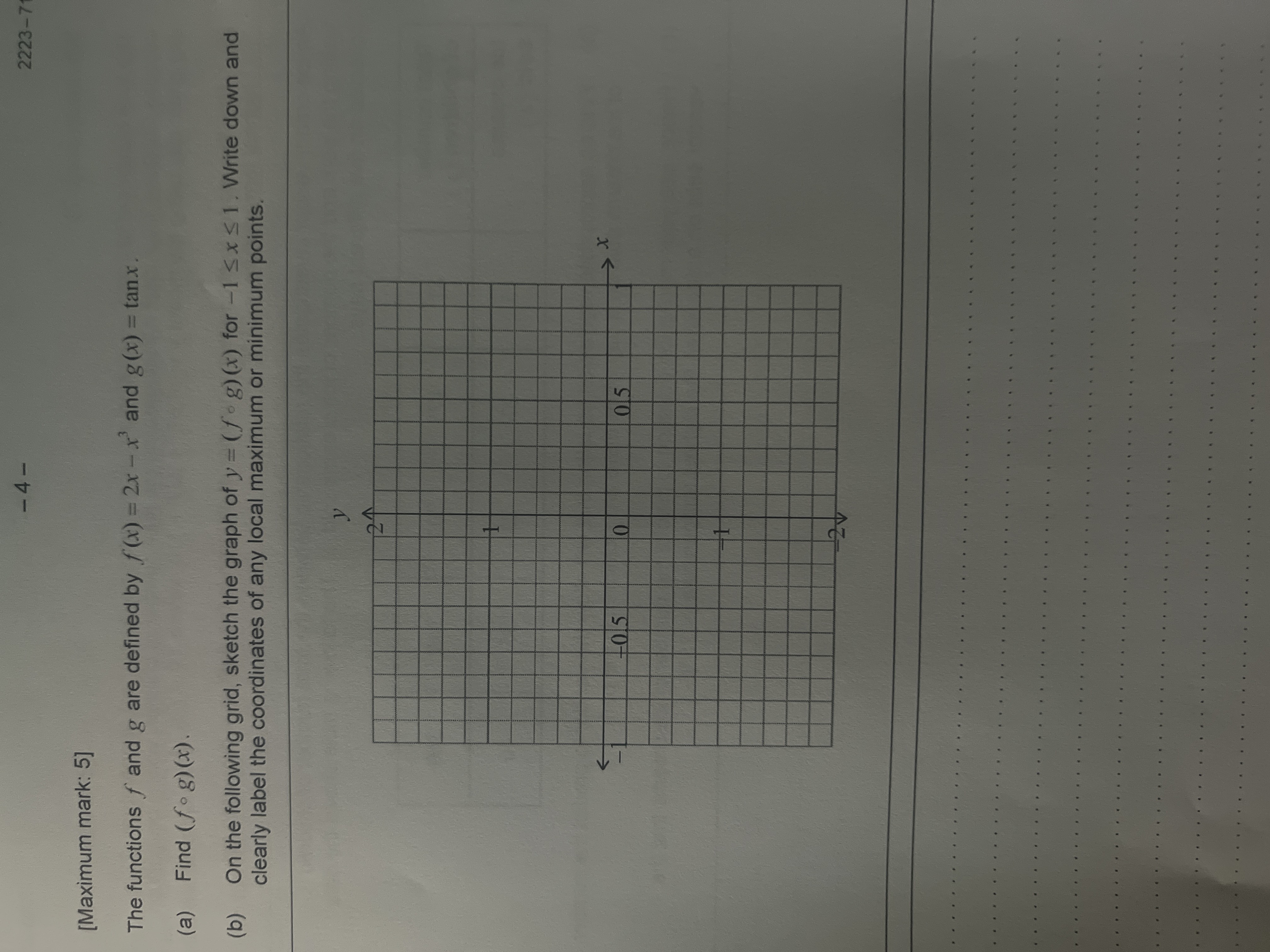 Solved [Maximum mark: 5]The functions f ﻿and g ﻿are defined | Chegg.com