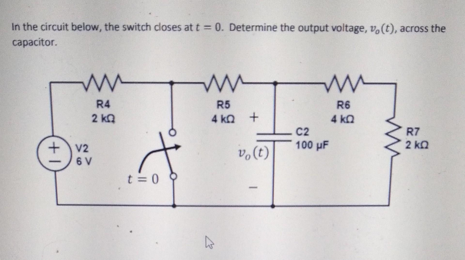 [Solved]: In the circuit below, the switch closes