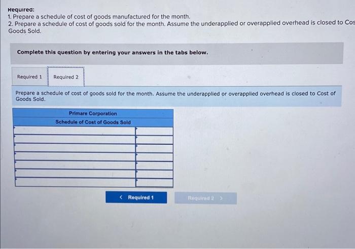 Solved Exercise 3-3 (Static) Schedules of Cost of Goods | Chegg.com