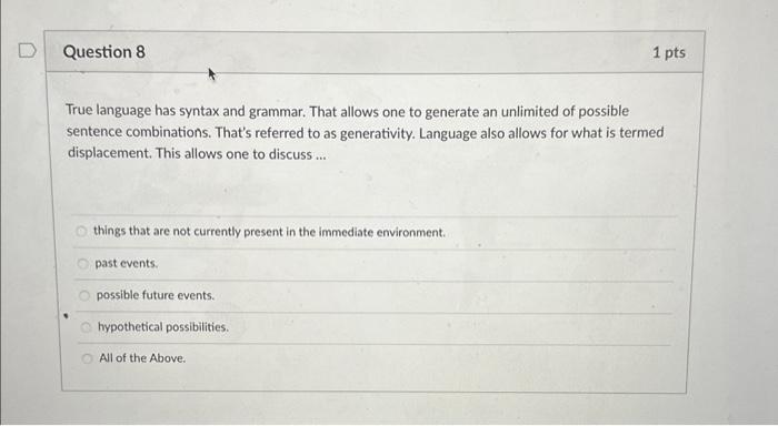 Solved True language has syntax and grammar. That allows one | Chegg.com