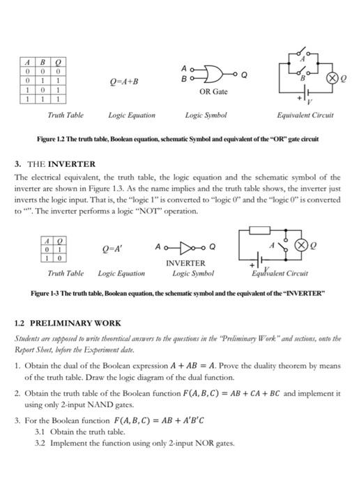 Solved 1. To examine the truth tables of the logic gates | Chegg.com