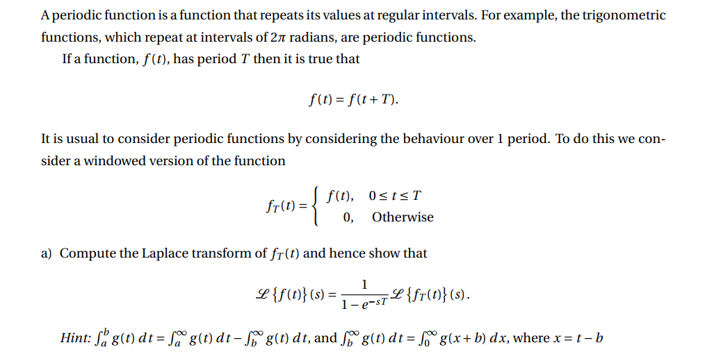 Solved A periodic function is a function that repeats its | Chegg.com