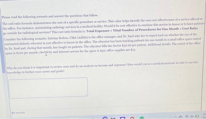 Solved = Please read the following scenario and answer the | Chegg.com