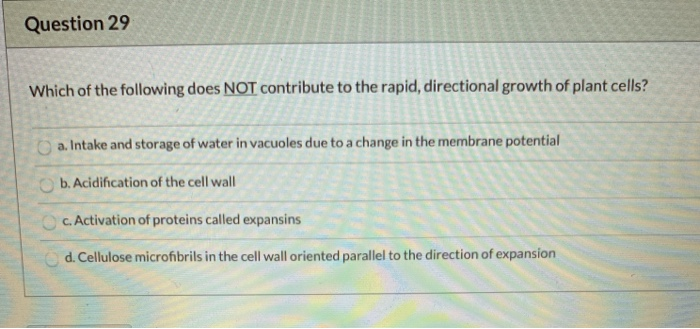 Solved Question 29 Which of the following does NOT | Chegg.com