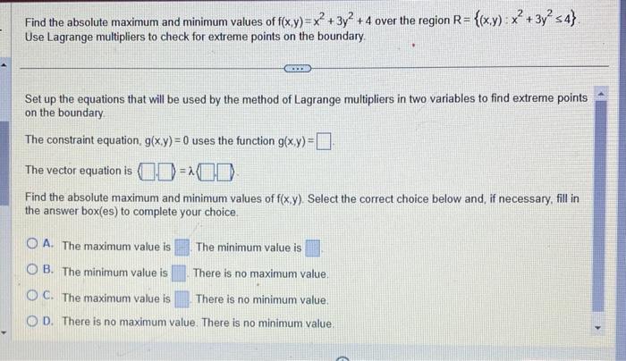 Solved Find The Absolute Maximum And Minimum Values Of | Chegg.com