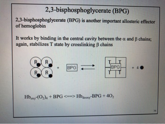 Solved 2,3-bisphosphoglycerate (BPG). Refer to your notes to | Chegg.com