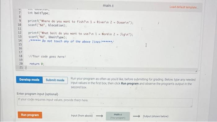 Solved Let's go fishing and see what we get in this program, | Chegg.com