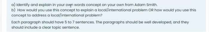 Solved a) Identify and explain in your own words concept on | Chegg.com