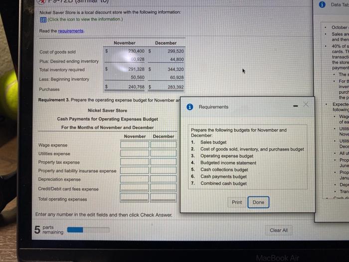 Solved Data TL Nickel Saver Store is a local discount store