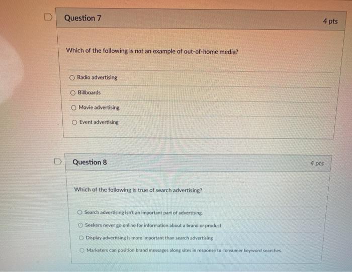 Solved Question 7 4 Pts Which Of The Following Is Not An Chegg Com