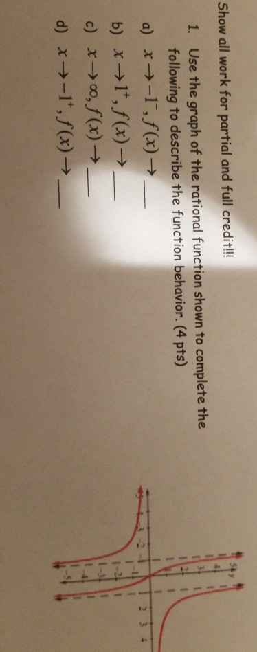 Solved 1 13 12 Show all work for partial and full credit!!! | Chegg.com