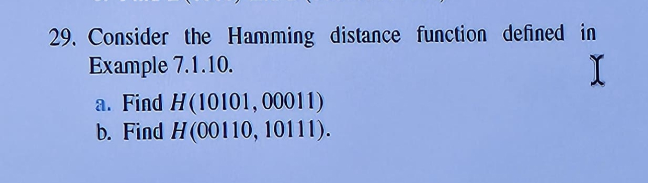 Consider the Hamming distance function defined in | Chegg.com