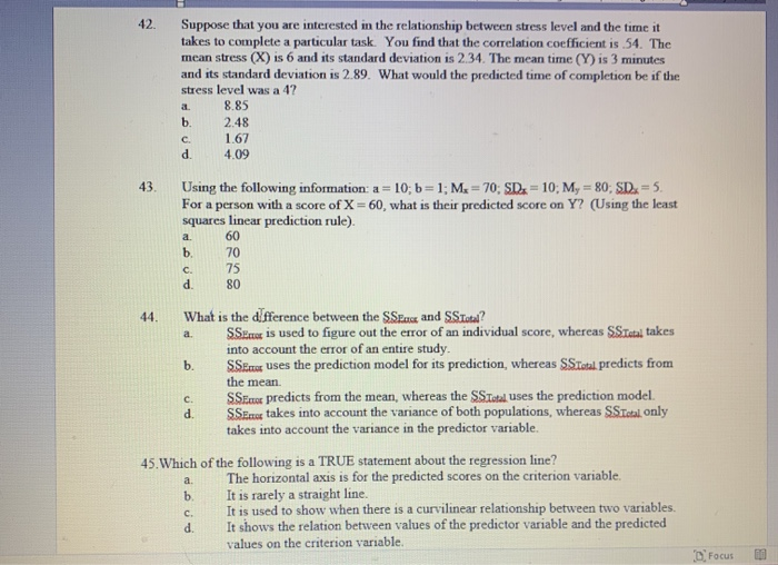 Solved 42 Suppose that you are interested in the | Chegg.com