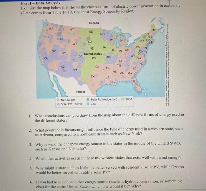 Solved Part 1 - Data Analysis Examine the map below that | Chegg.com