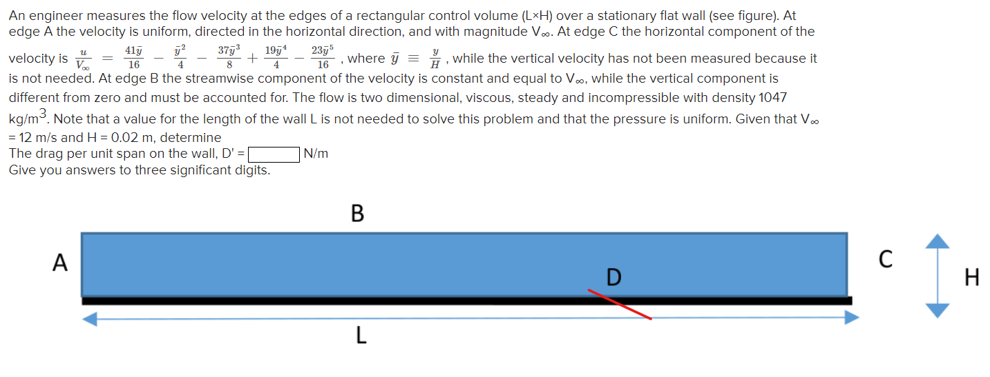 Solved An engineer measures the flow velocity at the edges