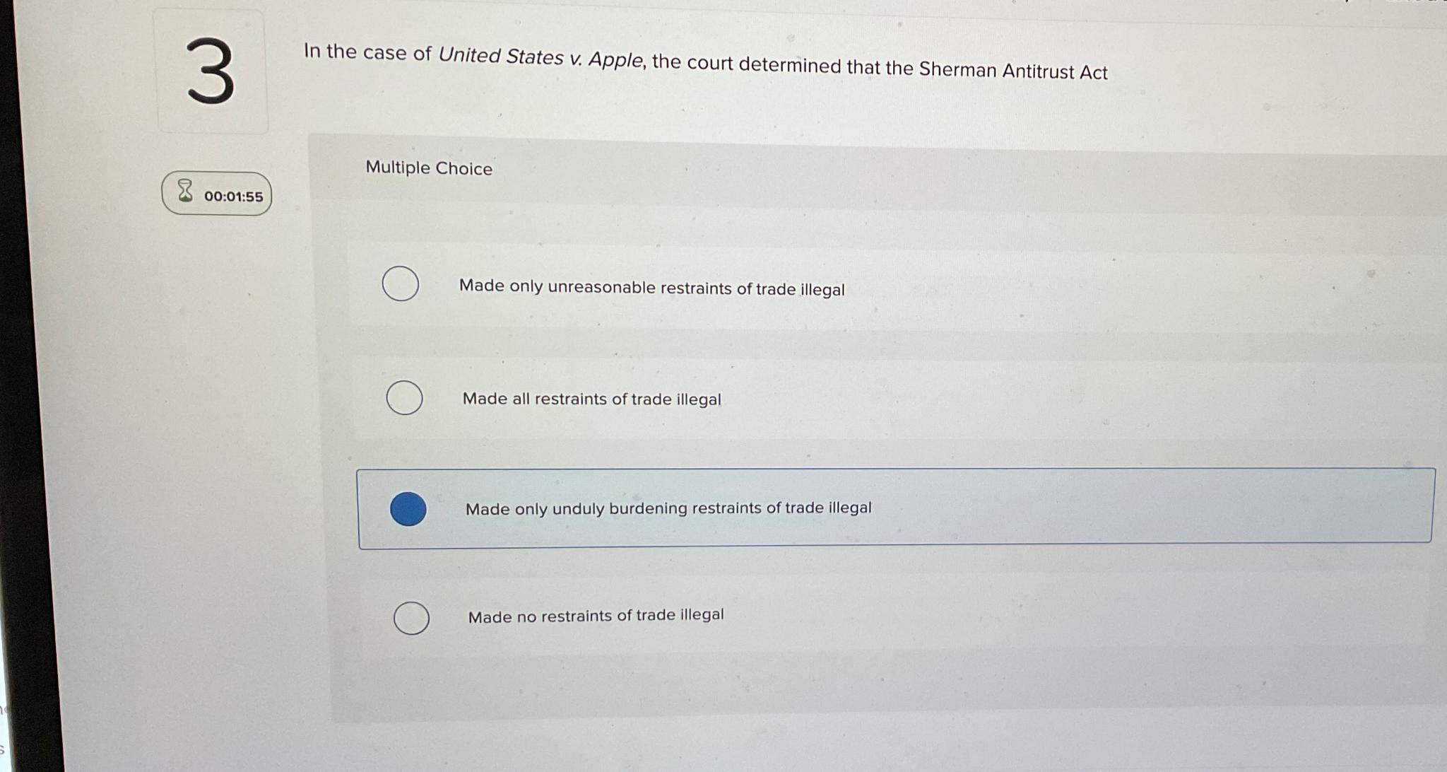 Solved In the case of United States v. ﻿Apple, the court