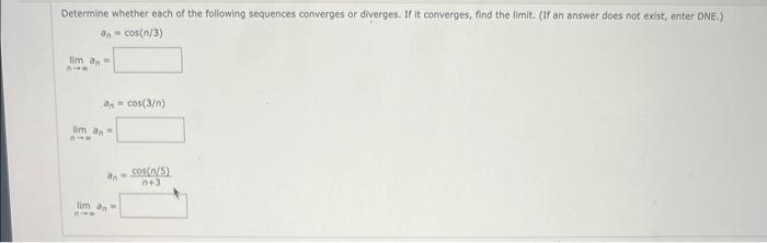 Solved Determine whether each of the following sequences | Chegg.com