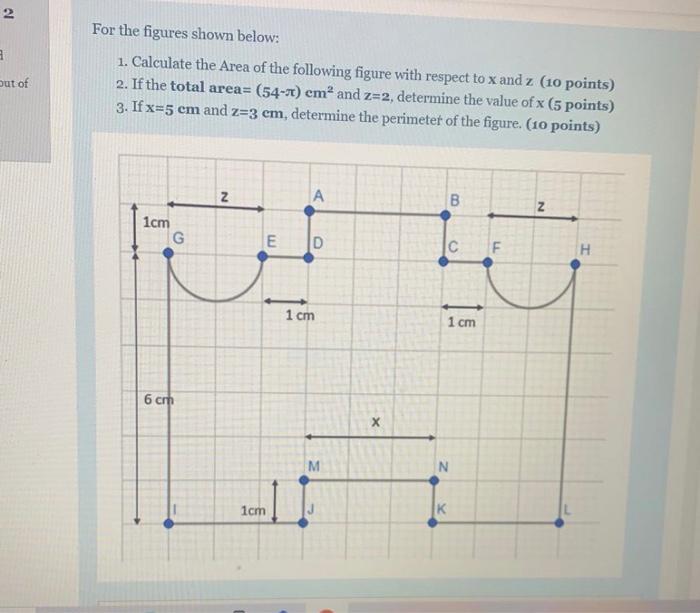 Solved 2 For the figures shown below: 1. Calculate the Area | Chegg.com