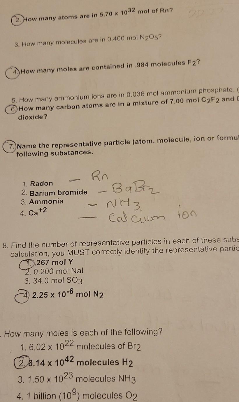 Solved 20 2. How many atoms are in 5.70 x 1032 mol of Rn? 3. | Chegg.com