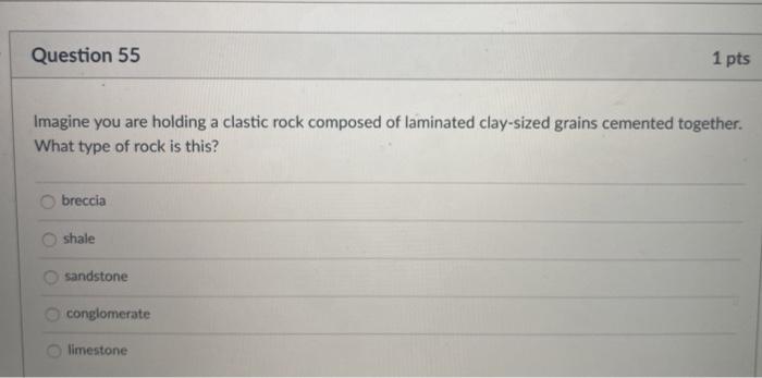 Solved Question 54 1 pts Imagine you are holding a rock | Chegg.com
