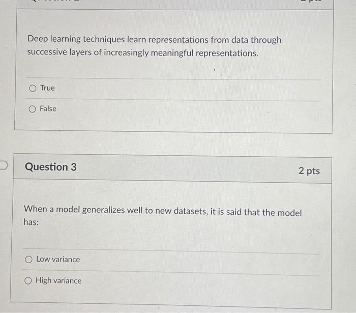 Solved Deep learning techniques learn representations from | Chegg.com