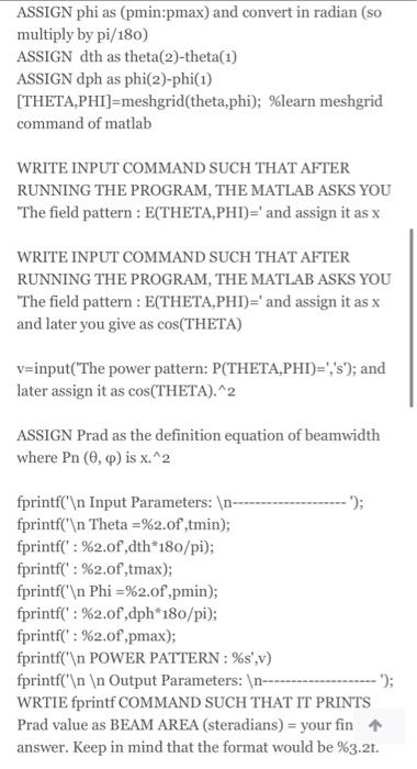 Solved ASSIGN phi as (pmin:pmax) and convert in radian (so