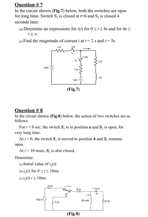 Solved Question In The Circuit Shown Fig Below Both Chegg Com