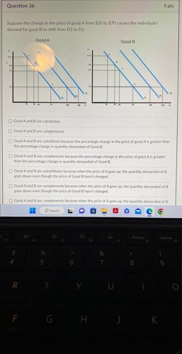 Solved Suppose the change in the price of good A from $20 to | Chegg.com