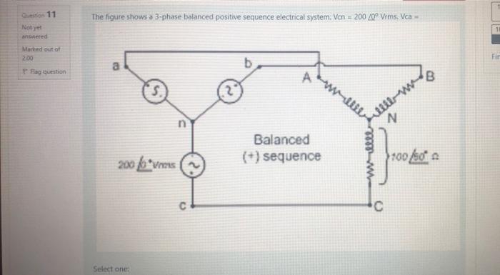 Solved The figure shows a 3-phase balanced positive sequence | Chegg.com