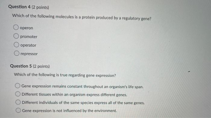 Solved Question 4 (2 points) Which of the following | Chegg.com