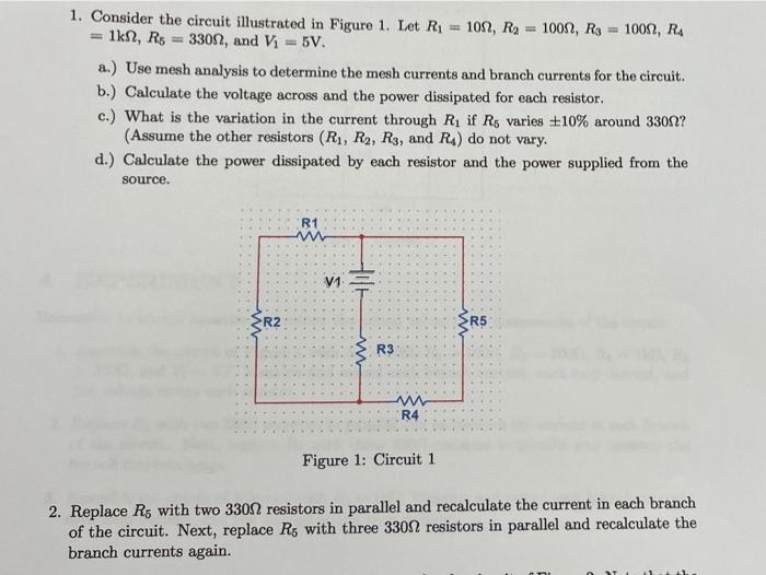 Solved 1. Consider the circuit illustrated in Figure 1. Let | Chegg.com