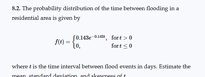 Solved 8.2. ﻿The probability distribution of ﻿the time | Chegg.com