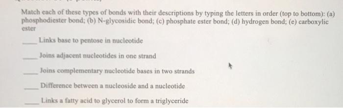 Solved Match each of these types of bonds with their | Chegg.com