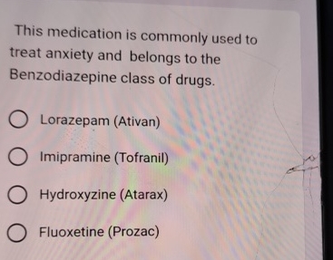 Solved This medication is commonly used to treat anxiety and | Chegg.com