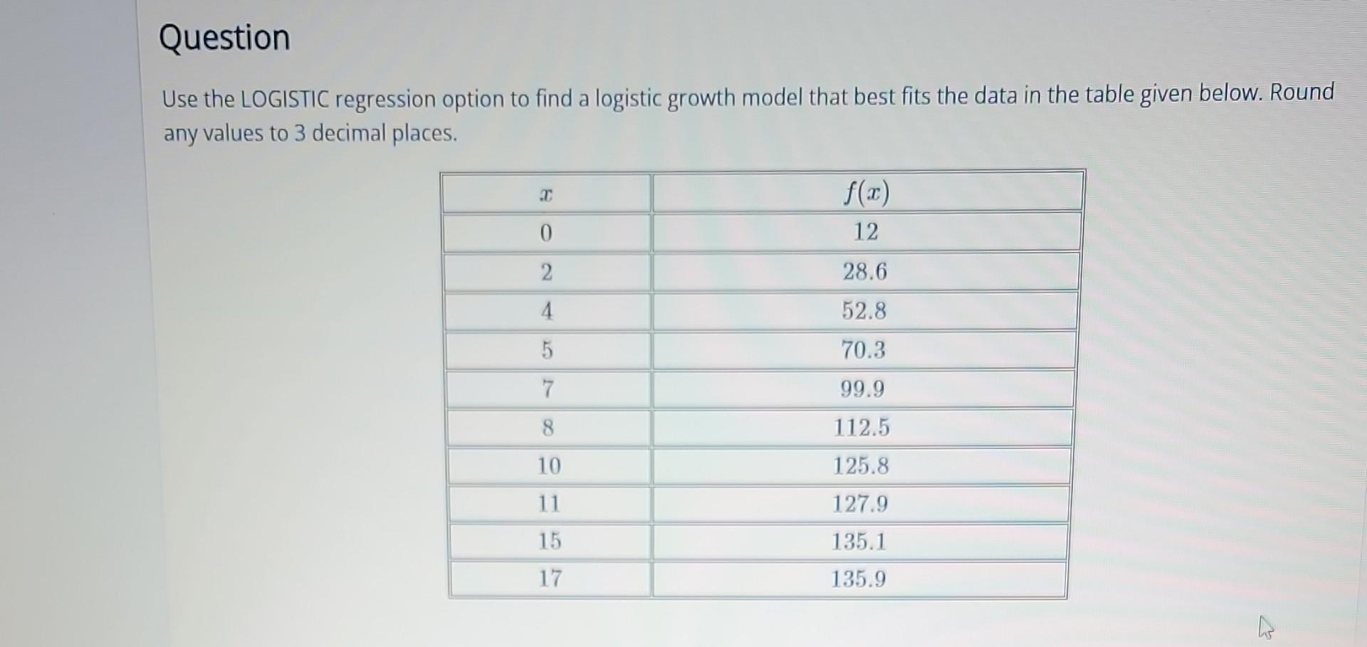 solved-use-the-logistic-regression-option-to-find-a-logistic-chegg