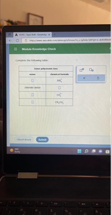 Solved Complete The Following Table: | Chegg.com