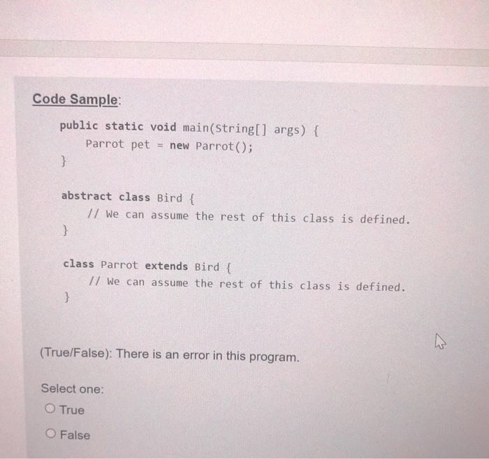 Solved Code Sample: public static void main(String[] args) { | Chegg.com